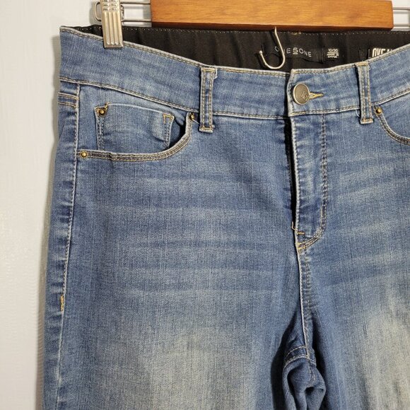 One 5 One 10/30 Light Wash Denim Blue Raw Hem Comfort Waist Skinny Jeans - Picture 6 of 13